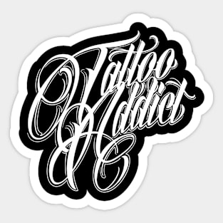 Tattoo Addict White Sticker